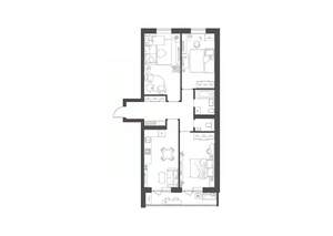 3-к квартира, строящийся дом, 83м2, 2/9 этаж