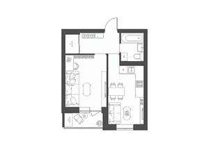 1-к квартира, строящийся дом, 37м2, 8/9 этаж
