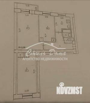 3-к квартира, вторичка, 59м2, 5/5 этаж