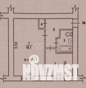 1-к квартира, вторичка, 31м2, 1/2 этаж