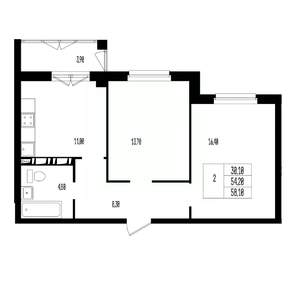 Студия квартира, вторичка, 58м2, 13/17 этаж