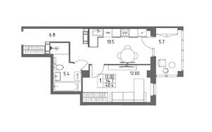 Студия квартира, вторичка, 40м2, 14/17 этаж