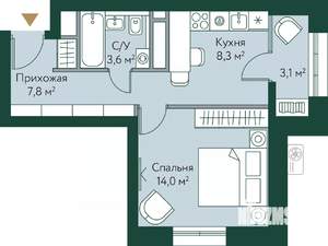 1-к квартира, вторичка, 37м2, 20/24 этаж