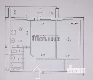 2-к квартира, вторичка, 54м2, 8/10 этаж