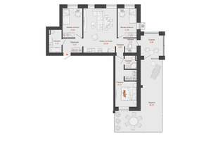 3-к квартира, строящийся дом, 98м2, 2/8 этаж