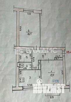 2-к квартира, вторичка, 55м2, 3/3 этаж