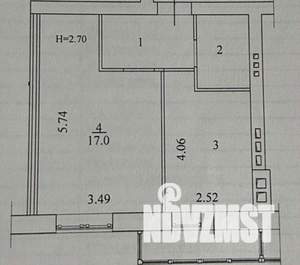 1-к квартира, вторичка, 35м2, 2/5 этаж