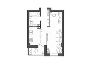 1-к квартира, строящийся дом, 31м2, 8/19 этаж