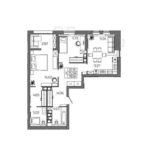 3-к квартира, вторичка, 79м2, 14/24 этаж