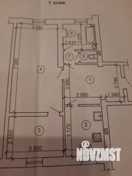 2-к квартира, вторичка, 60м2, 1/4 этаж