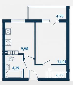 1-к квартира, вторичка, 37м2, 20/23 этаж
