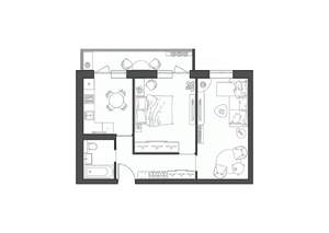 2-к квартира, строящийся дом, 52м2, 1/9 этаж