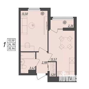 1-к квартира, вторичка, 36м2, 2/10 этаж