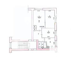 3-к квартира, вторичка, 51м2, 1/5 этаж