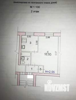 1-к квартира, вторичка, 28м2, 2/5 этаж