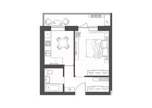 1-к квартира, строящийся дом, 34м2, 5/9 этаж
