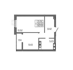 1-к квартира, вторичка, 41м2, 12/24 этаж