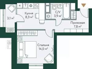 1-к квартира, вторичка, 37м2, 3/24 этаж