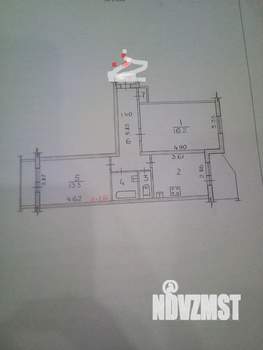 2-к квартира, вторичка, 57м2, 1/9 этаж