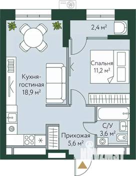 1-к квартира, вторичка, 42м2, 14/24 этаж