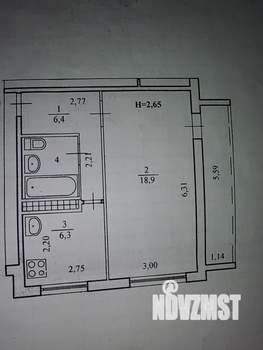 1-к квартира, вторичка, 35м2, 2/9 этаж