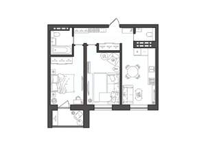 2-к квартира, строящийся дом, 56м2, 8/8 этаж