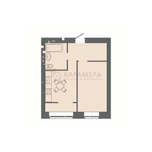 1-к квартира, строящийся дом, 40м2, 2/9 этаж