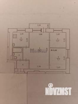 3-к квартира, вторичка, 44м2, 2/5 этаж