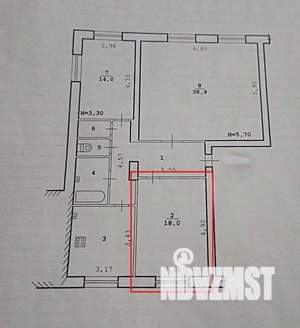 3-к квартира, вторичка, 18м2, 4/4 этаж