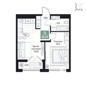 1-к квартира, вторичка, 39м2, 7/10 этаж