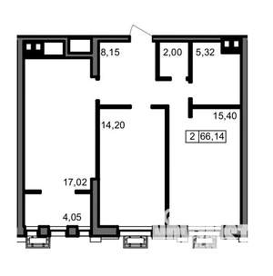 2-к квартира, вторичка, 66м2, 9/23 этаж