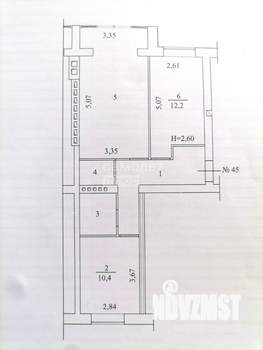 2-к квартира, вторичка, 58м2, 4/4 этаж