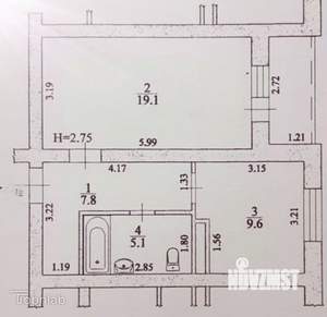 1-к квартира, вторичка, 42м2, 10/10 этаж