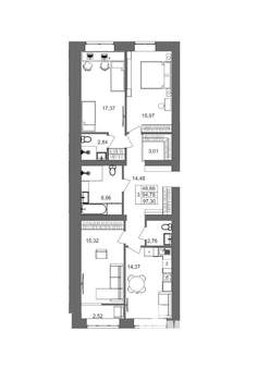 3-к квартира, вторичка, 97м2, 10/10 этаж