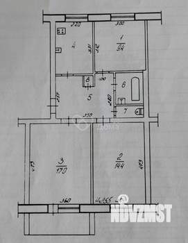 3-к квартира, вторичка, 63м2, 1/5 этаж