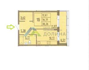 1-к квартира, вторичка, 36м2, 2/22 этаж