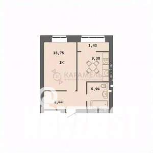 1-к квартира, вторичка, 41м2, 2/9 этаж