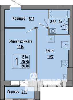 1-к квартира, вторичка, 37м2, 4/4 этаж