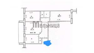 3-к квартира, вторичка, 79м2, 9/10 этаж