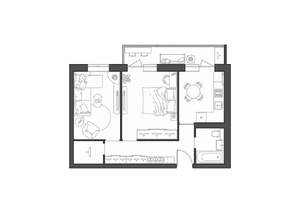 2-к квартира, строящийся дом, 52м2, 1/9 этаж