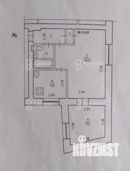 2-к квартира, вторичка, 39м2, 1/5 этаж