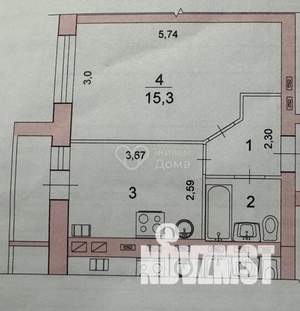 1-к квартира, вторичка, 32м2, 1/5 этаж