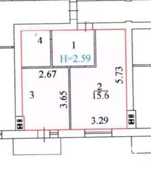 1-к квартира, вторичка, 34м2, 2/3 этаж
