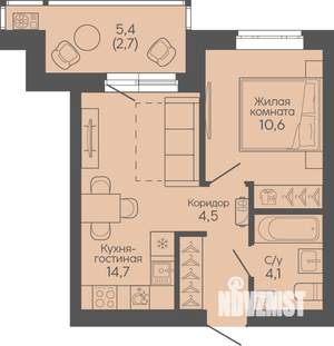 1-к квартира, вторичка, 37м2, 5/19 этаж