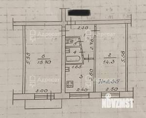 2-к квартира, вторичка, 44м2, 5/5 этаж