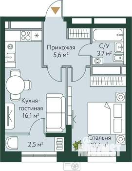 1-к квартира, вторичка, 41м2, 14/24 этаж