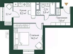 1-к квартира, вторичка, 37м2, 5/24 этаж