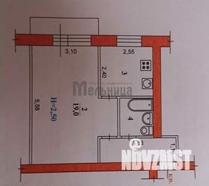 1-к квартира, вторичка, 32м2, 3/5 этаж