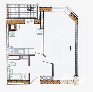 1-к квартира, вторичка, 38м2, 4/10 этаж