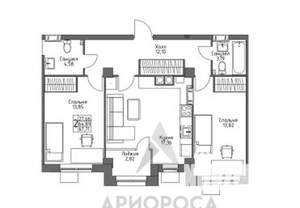 2-к квартира, вторичка, 68м2, 8/9 этаж